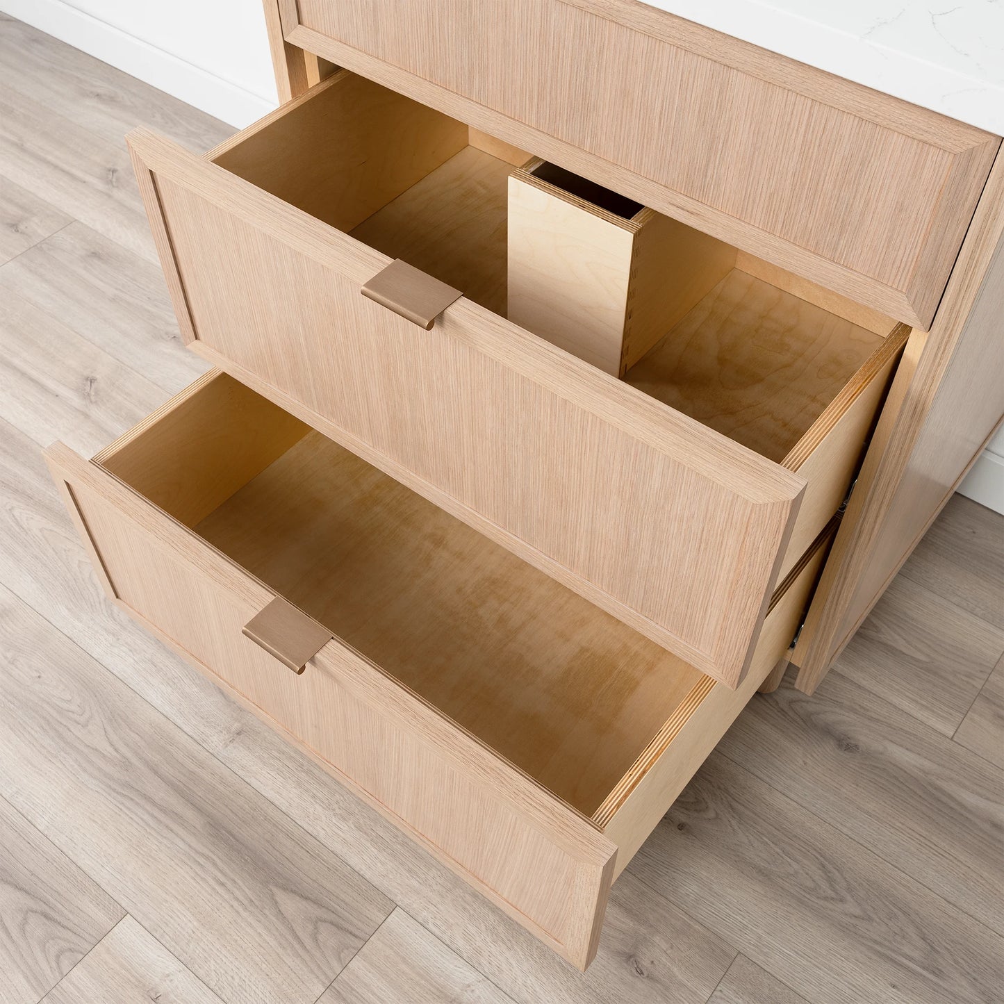 
                  
                    Cape Breton 30" White Oak Bathroom Vanity - All Drawers
                  
                