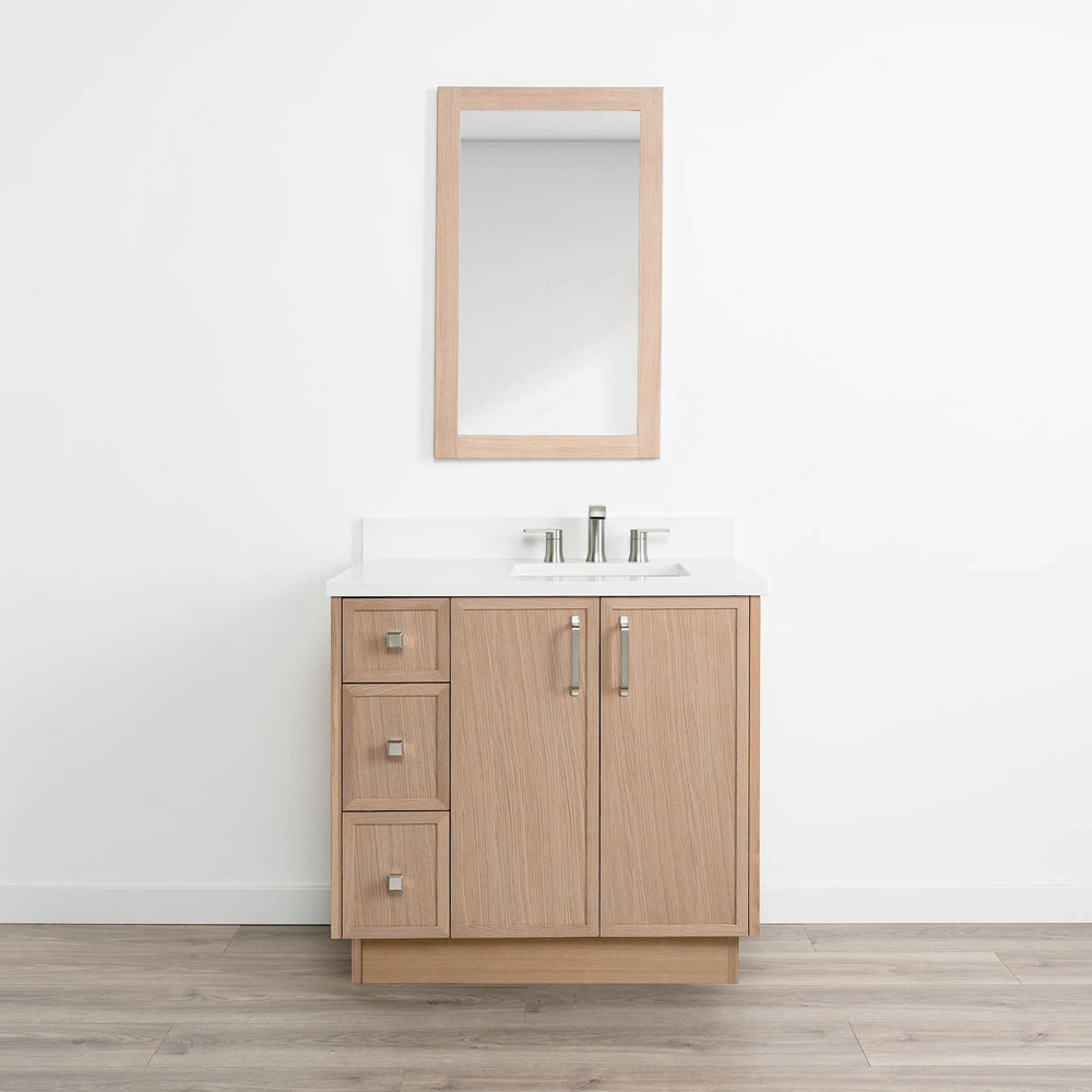 
                  
                    Cape Breton 36" White Oak Bathroom Vanity, Right Sink
                  
                