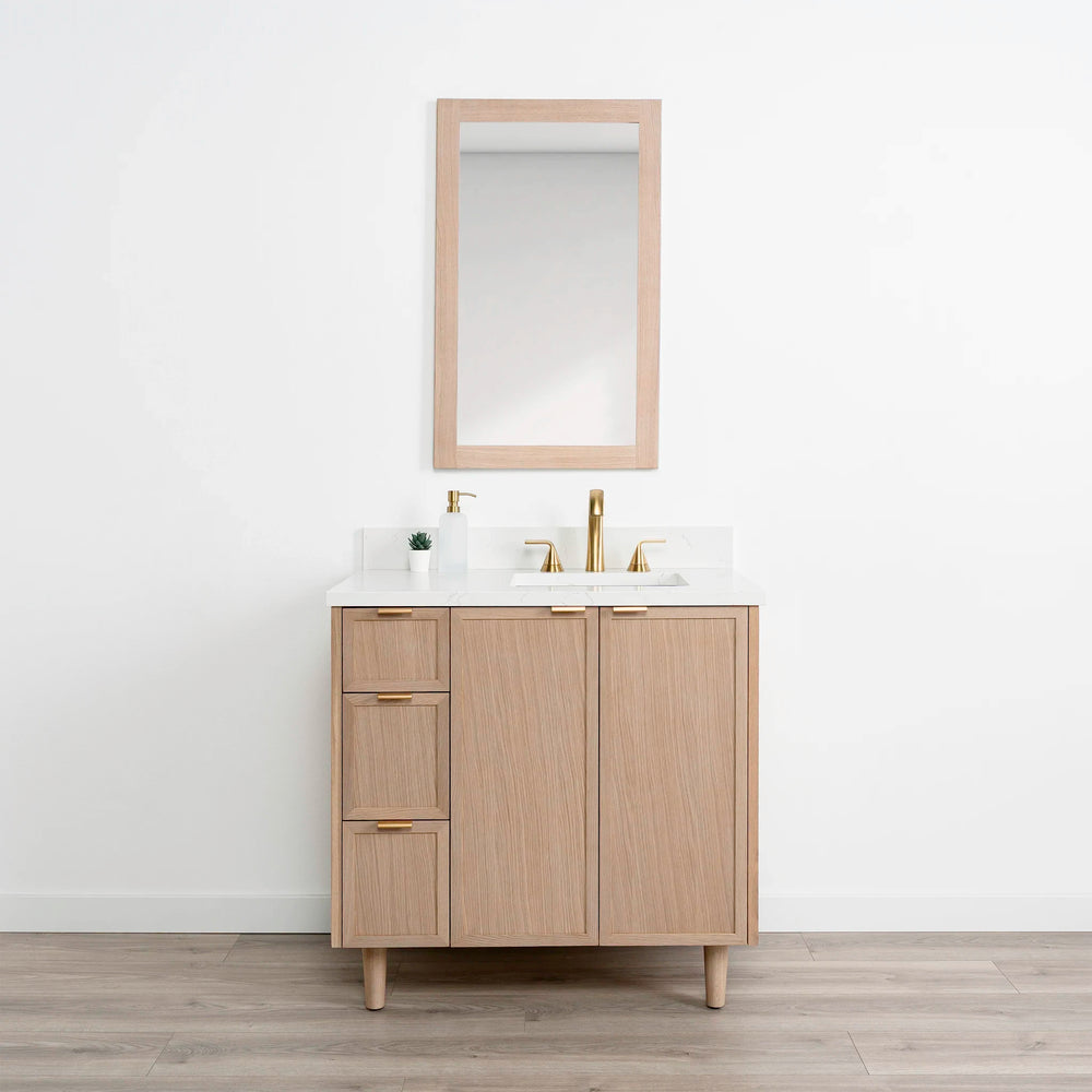 
                  
                    Cape Breton 36" White Oak Bathroom Vanity, Right Sink
                  
                