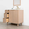 
                  
                    Cape Breton 36" White Oak Bathroom Vanity, Right Sink
                  
                