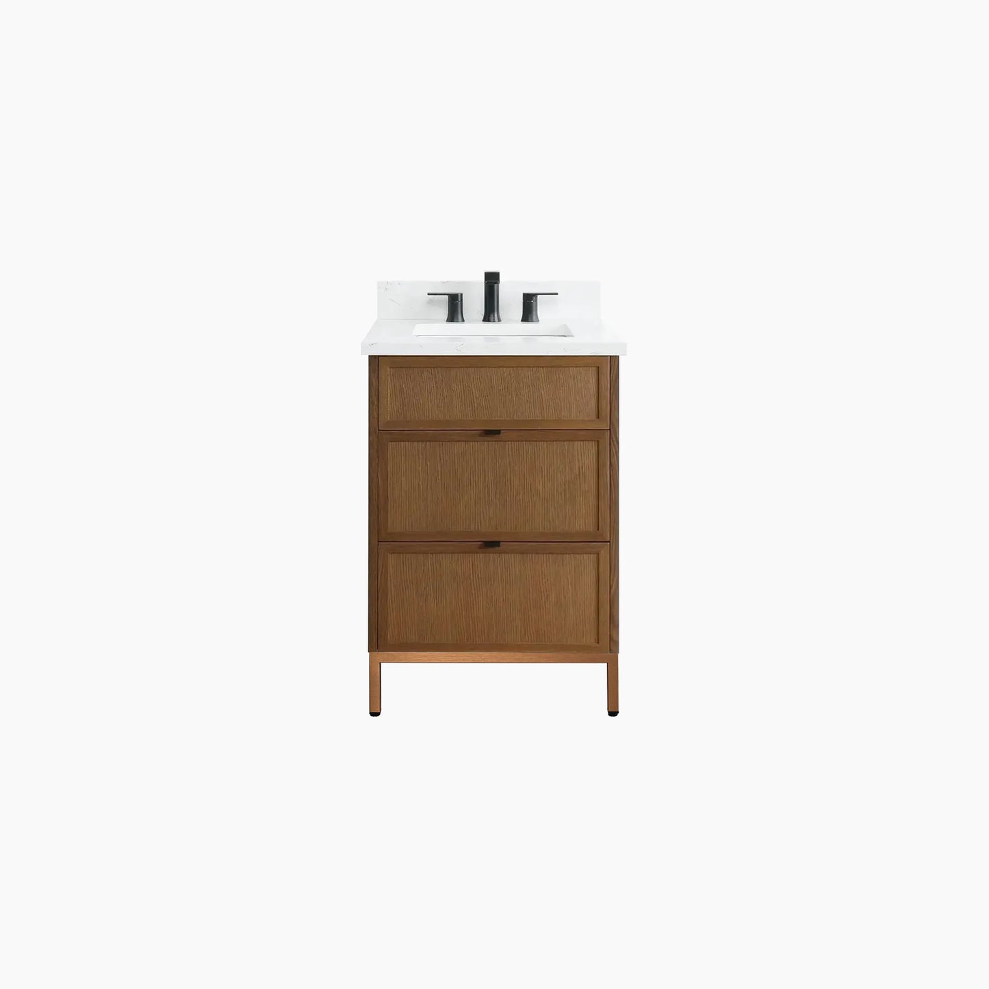 
                  
                    Cape Breton 24" Mid Century Oak Bathroom Vanity - All Drawers
                  
                