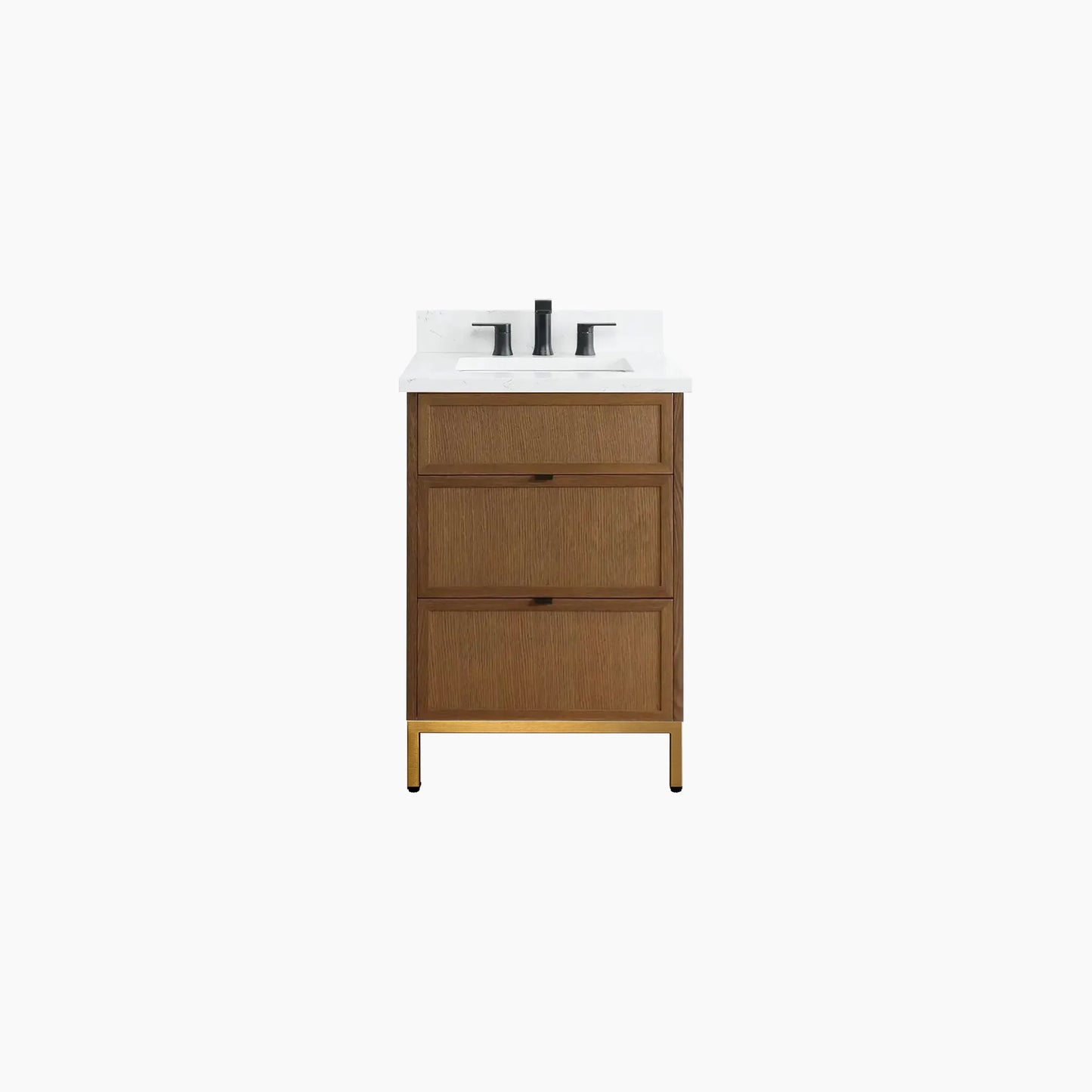 
                  
                    Cape Breton 24" Mid Century Oak Bathroom Vanity - All Drawers
                  
                
