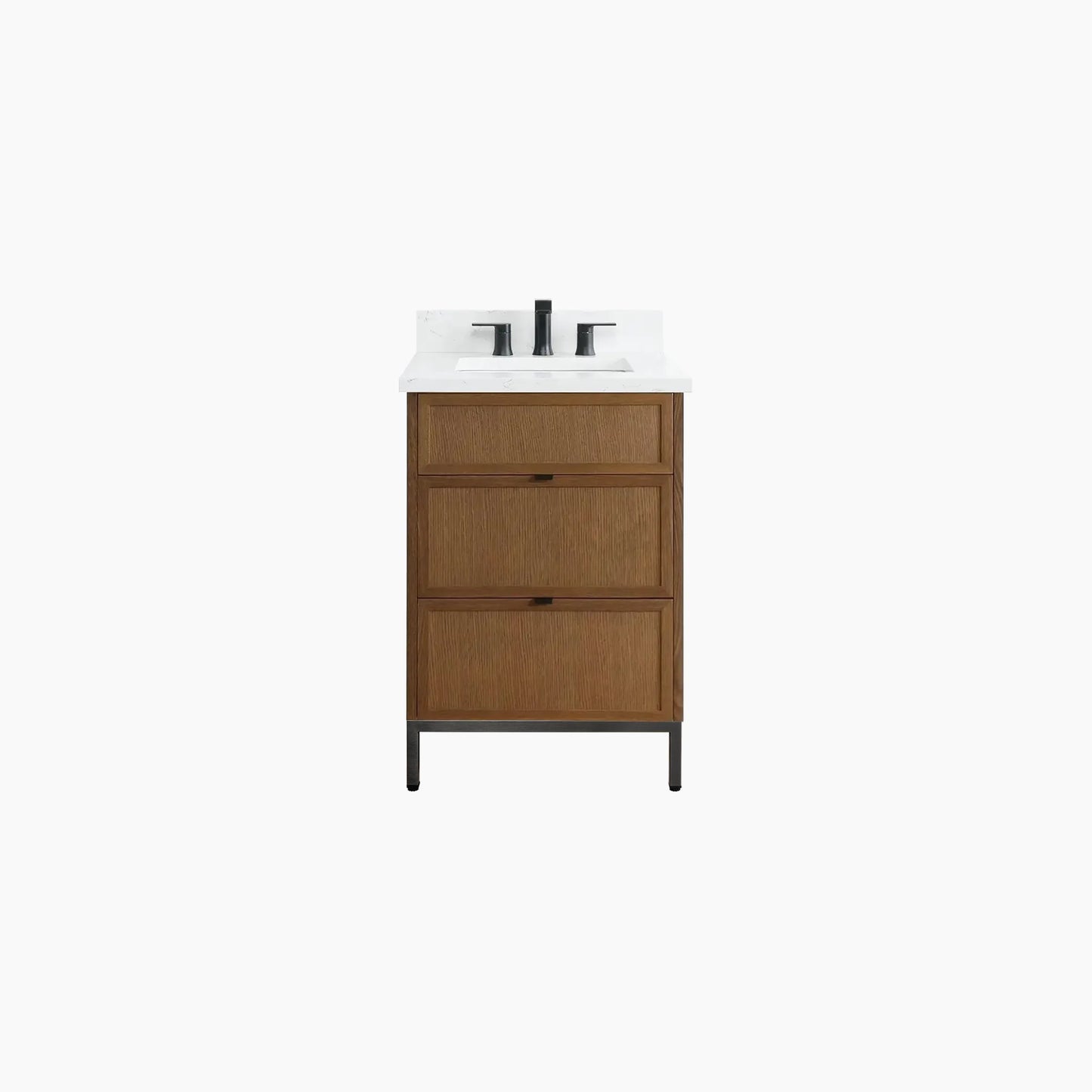 
                  
                    Cape Breton 24" Mid Century Oak Bathroom Vanity - All Drawers
                  
                