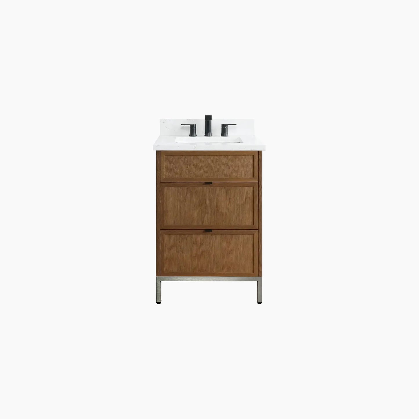 
                  
                    Cape Breton 24" Mid Century Oak Bathroom Vanity - All Drawers
                  
                