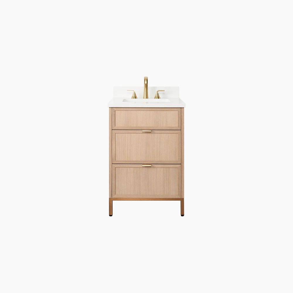
                  
                    Cape Breton 24" White Oak Bathroom Vanity - All Drawers
                  
                