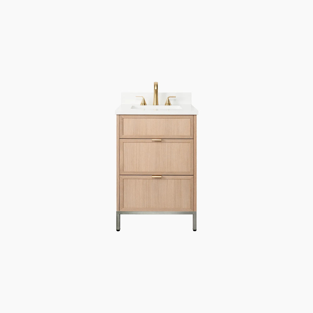 
                  
                    Cape Breton 24" White Oak Bathroom Vanity - All Drawers
                  
                