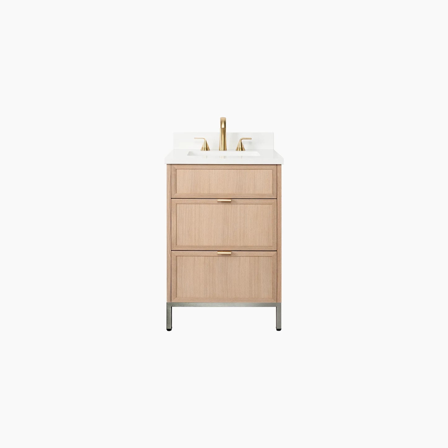 
                  
                    Cape Breton 24" White Oak Bathroom Vanity - All Drawers
                  
                