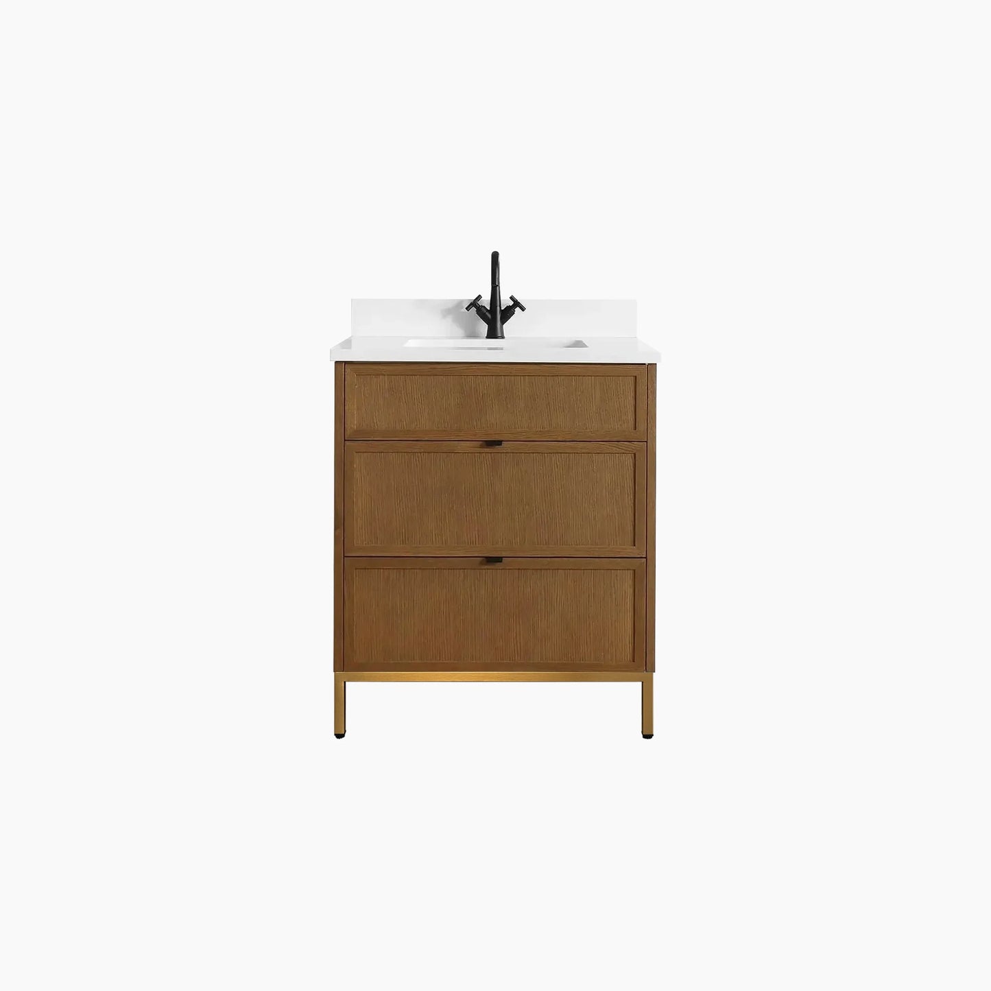 
                  
                    Cape Breton 30" Mid Century Oak Bathroom Vanity - All Drawers
                  
                