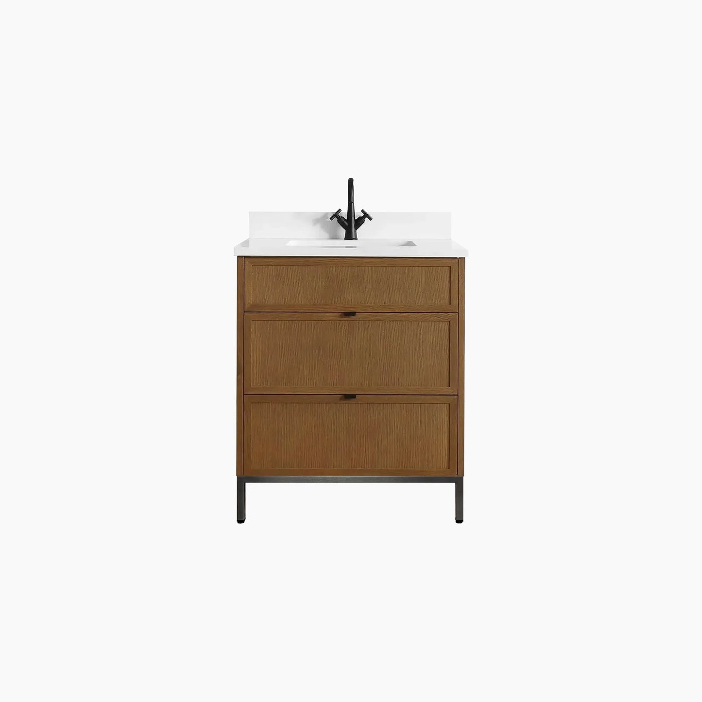 
                  
                    Cape Breton 30" Mid Century Oak Bathroom Vanity - All Drawers
                  
                
