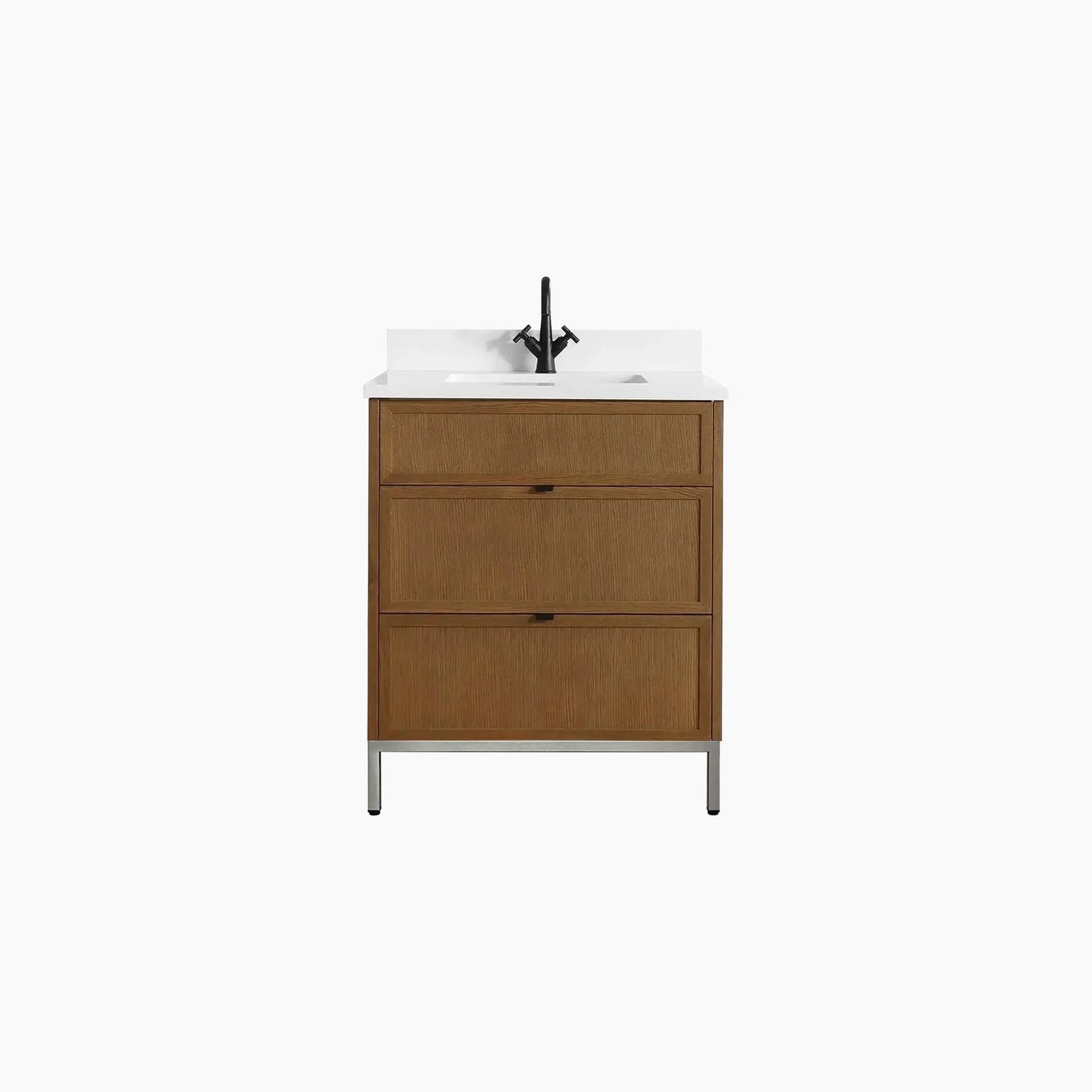 
                  
                    Cape Breton 30" Mid Century Oak Bathroom Vanity - All Drawers
                  
                