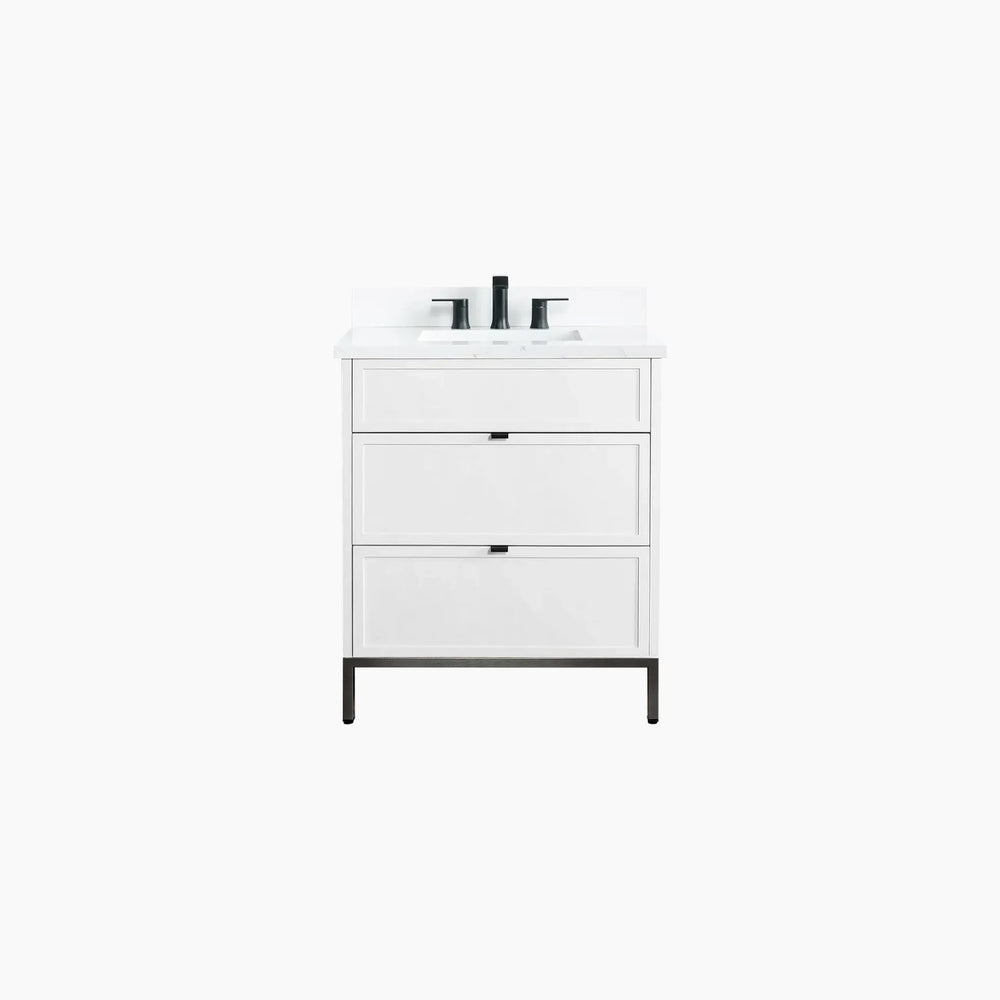 
                  
                    Cape Breton 30" Satin White Bathroom Vanity - All Drawers
                  
                