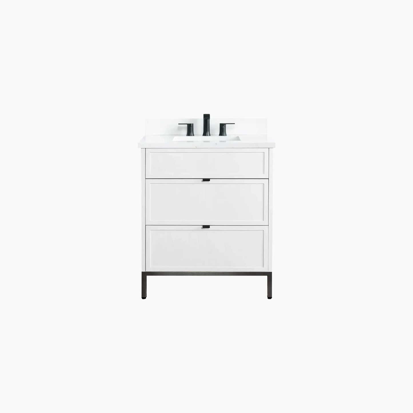 
                  
                    Cape Breton 30" Satin White Bathroom Vanity - All Drawers
                  
                
