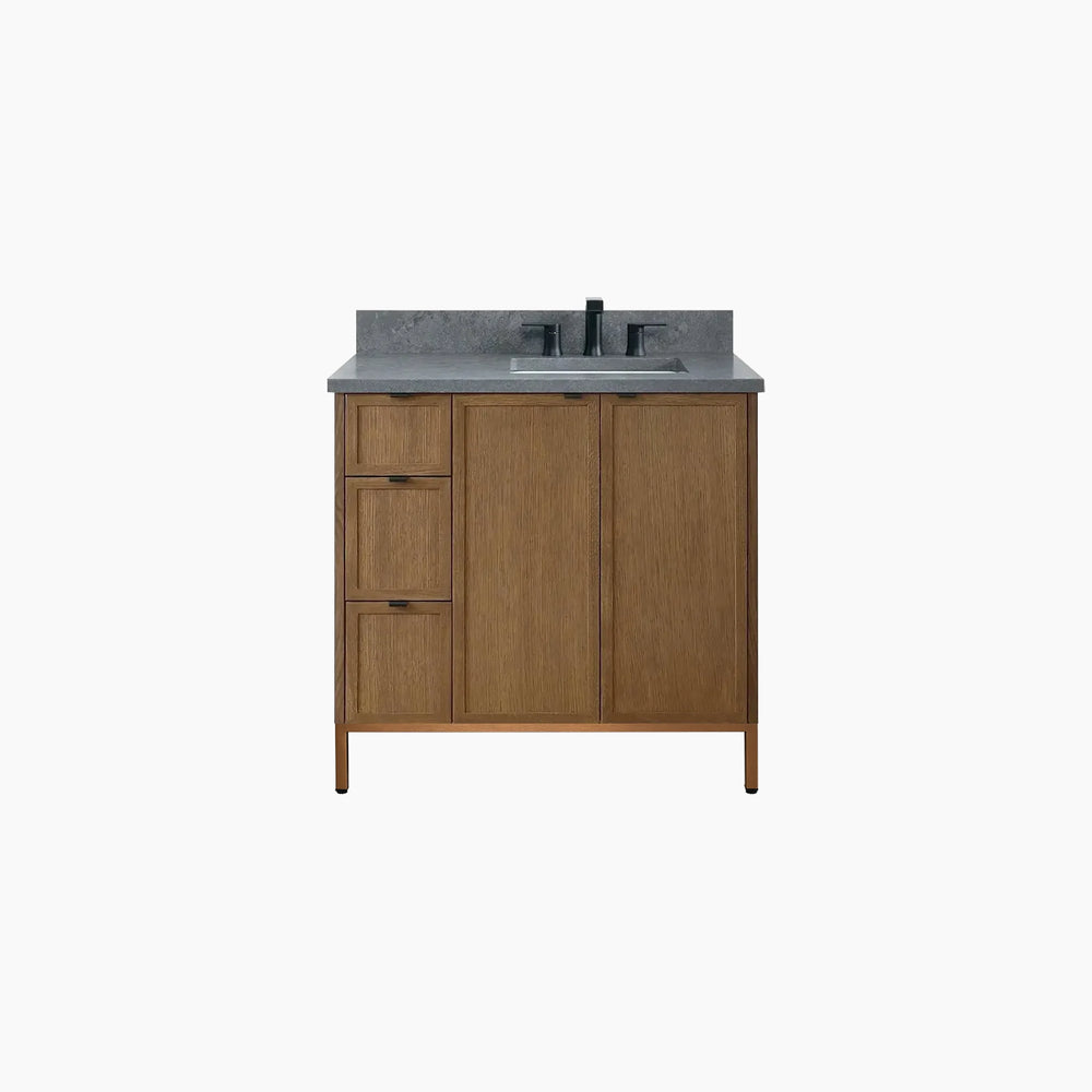 
                  
                    Cape Breton 36" Mid Century Oak Bathroom Vanity, Right Sink
                  
                