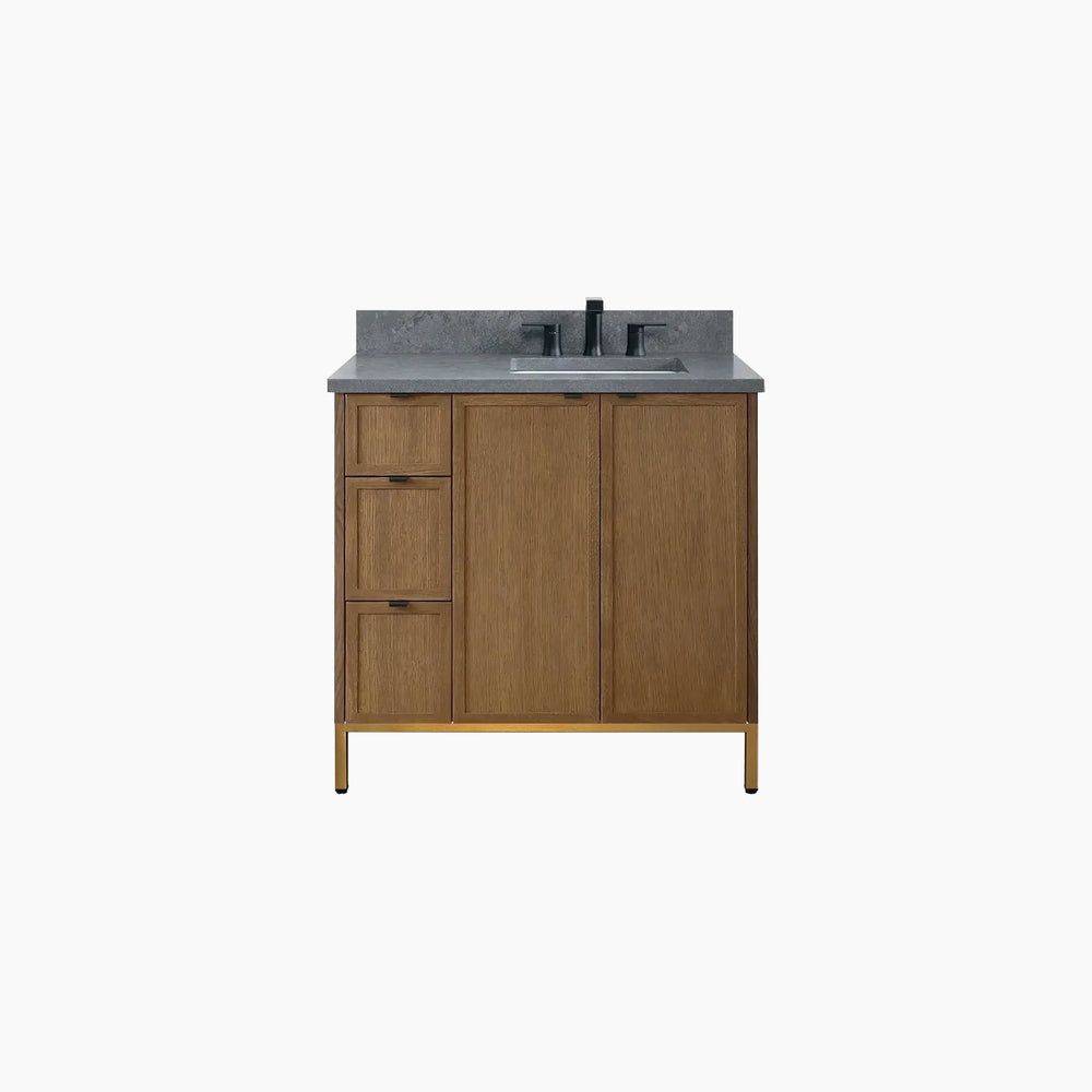 
                  
                    Cape Breton 36" Mid Century Oak Bathroom Vanity, Right Sink
                  
                