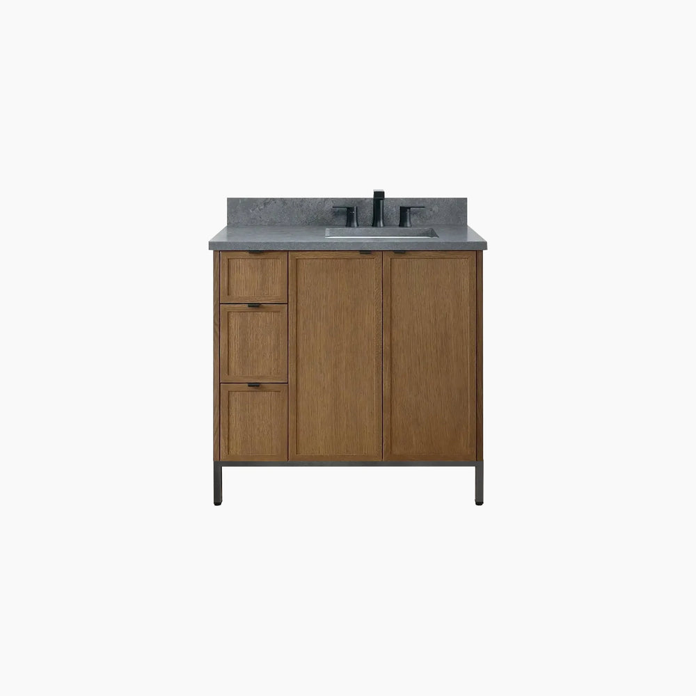 
                  
                    Cape Breton 36" Mid Century Oak Bathroom Vanity, Right Sink
                  
                