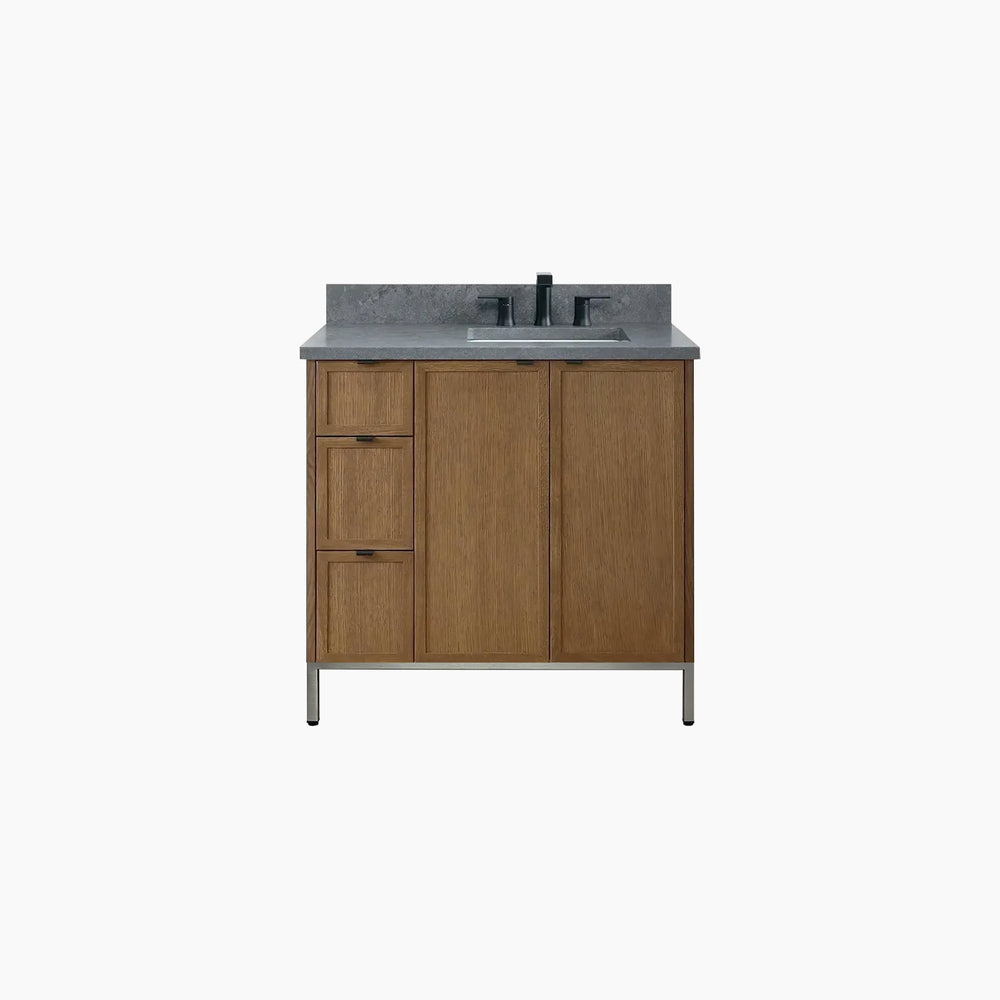 
                  
                    Cape Breton 36" Mid Century Oak Bathroom Vanity, Right Sink
                  
                