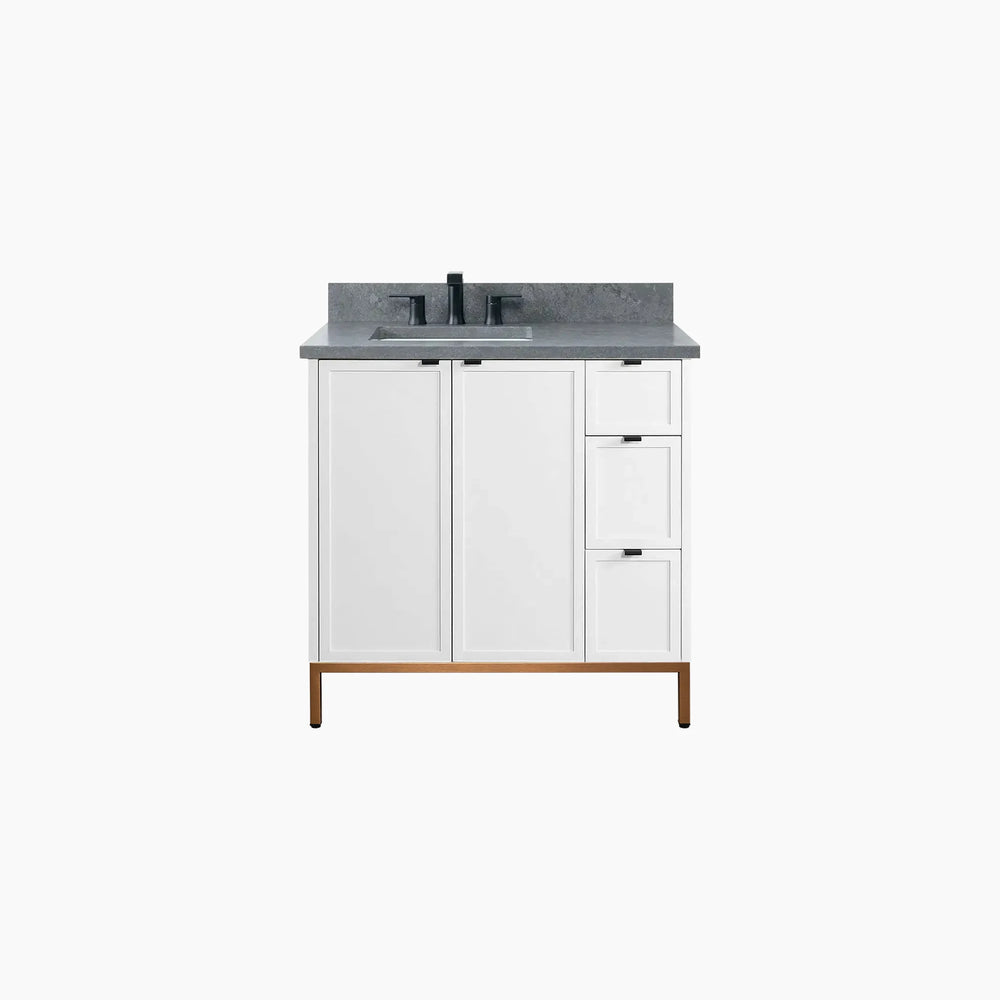 
                  
                    Cape Breton 36" Satin White Bathroom Vanity, Left Sink
                  
                
