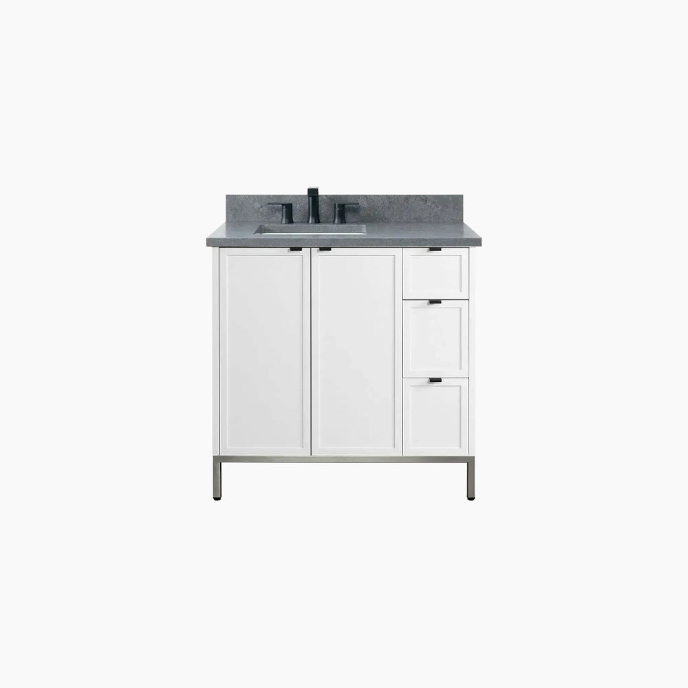 
                  
                    Cape Breton 36" Satin White Bathroom Vanity, Left Sink
                  
                