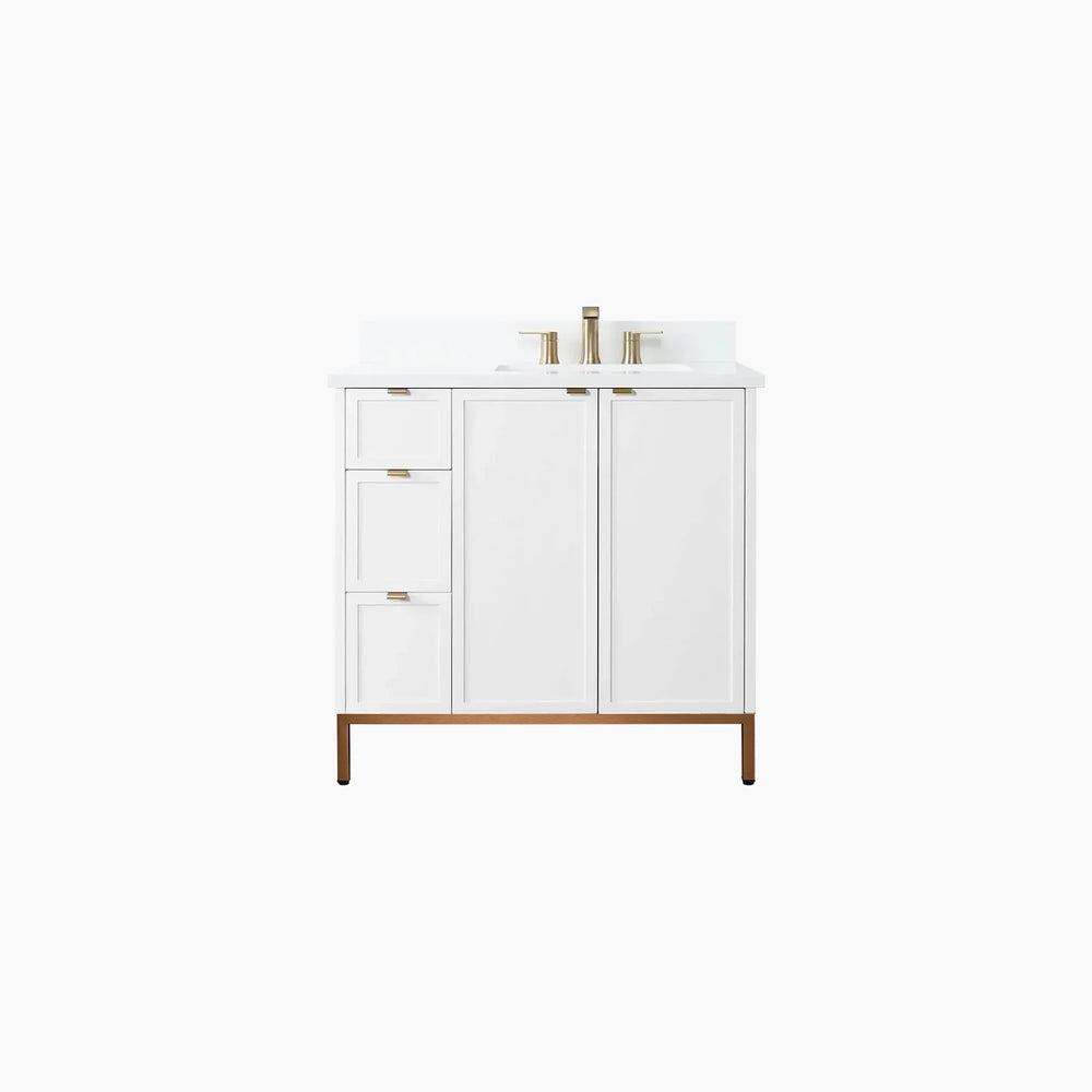 
                  
                    Cape Breton 36" Satin White Bathroom Vanity, Right Sink
                  
                