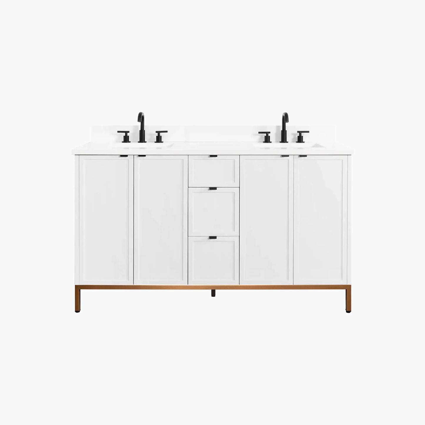 
                  
                    Cape Breton 60" Satin White Bathroom Vanity, Double Sink
                  
                