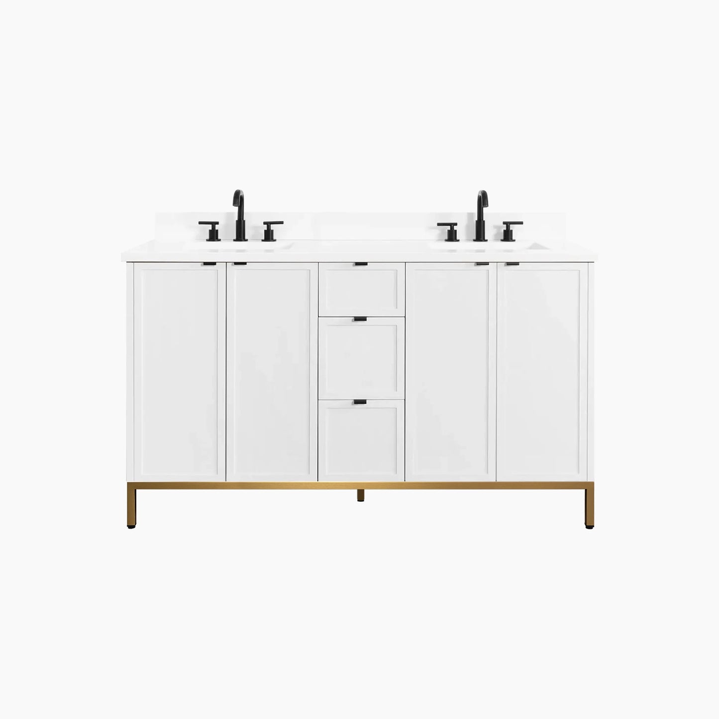 
                  
                    Cape Breton 60" Satin White Bathroom Vanity, Double Sink
                  
                