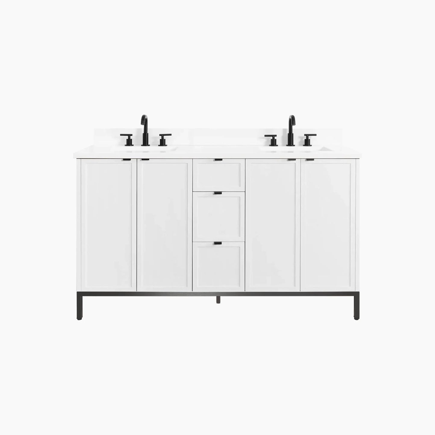 
                  
                    Cape Breton 60" Satin White Bathroom Vanity, Double Sink
                  
                