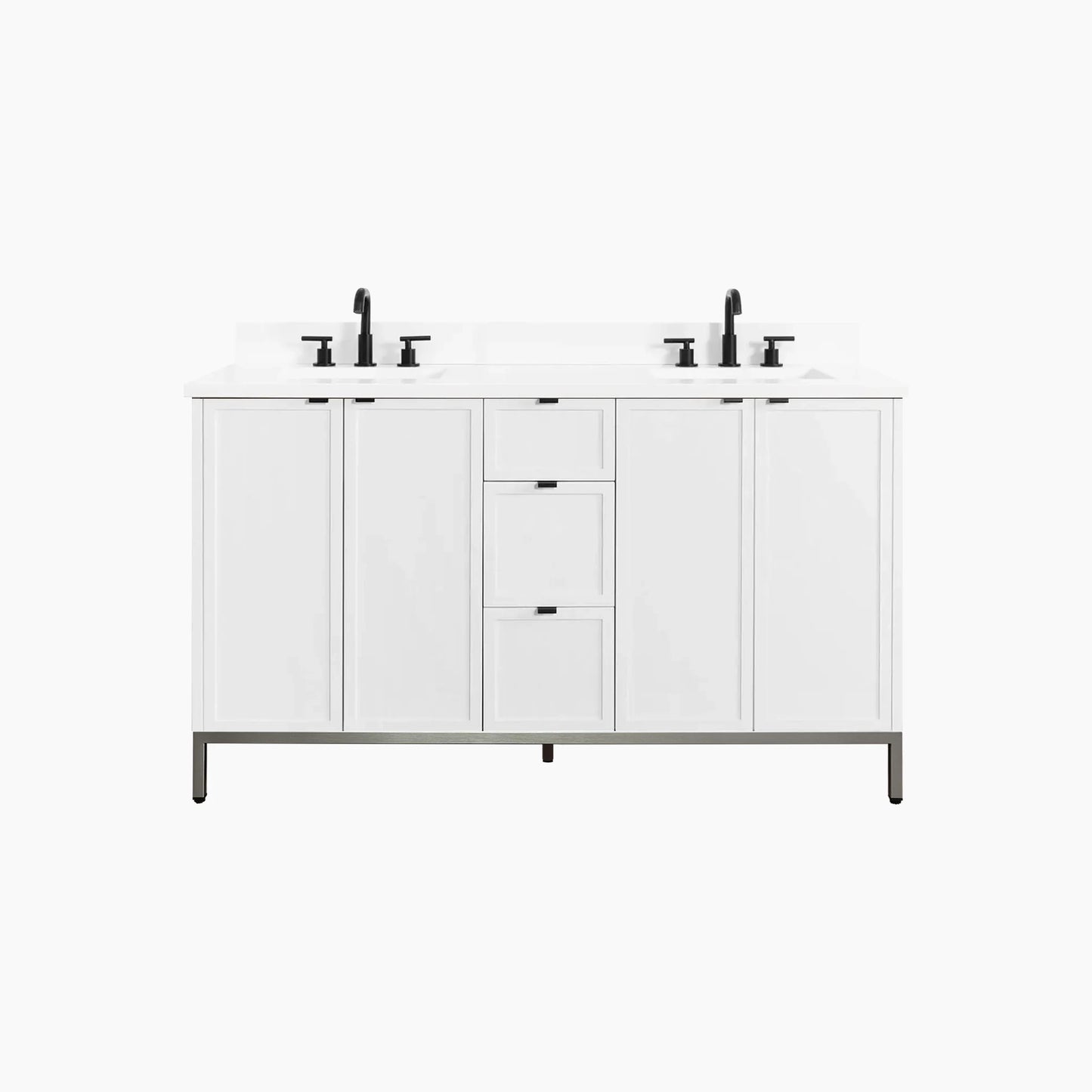 
                  
                    Cape Breton 60" Satin White Bathroom Vanity, Double Sink
                  
                