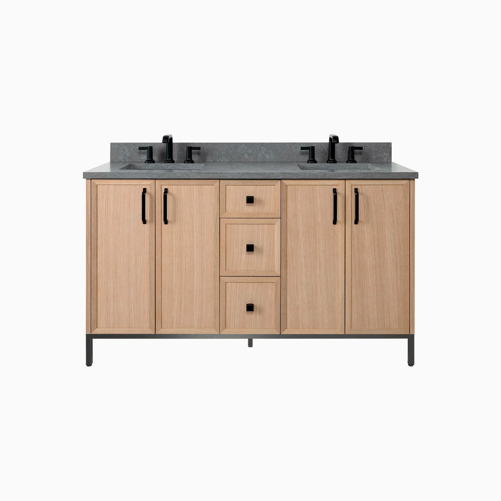 
                  
                    Cape Breton 60" White Oak Bathroom Vanity, Double Sink
                  
                