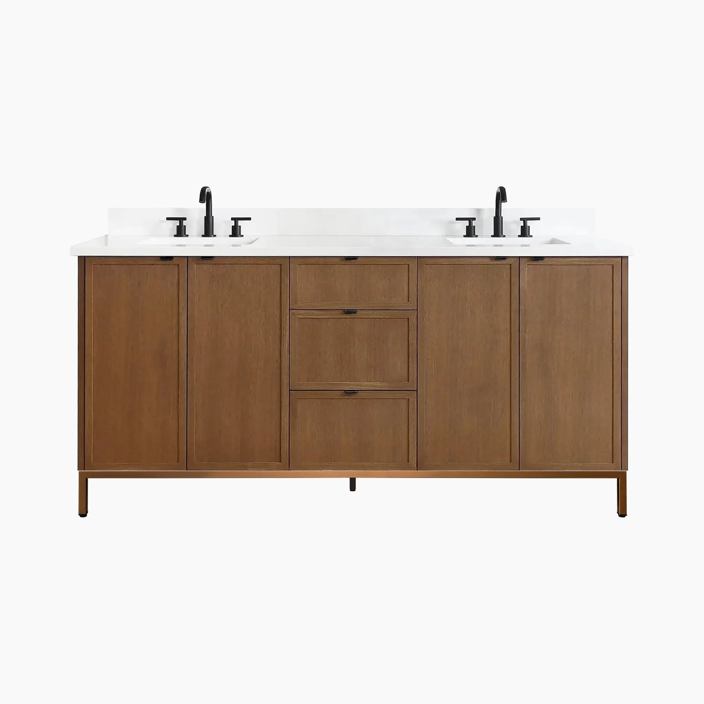 
                  
                    Cape Breton 72" Mid Century Oak Bathroom Vanity, Double Sink
                  
                