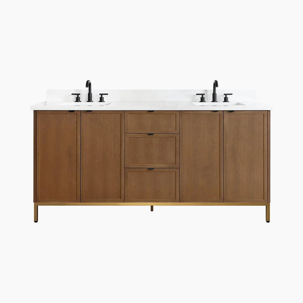 
                  
                    Cape Breton 72" Mid Century Oak Bathroom Vanity, Double Sink
                  
                