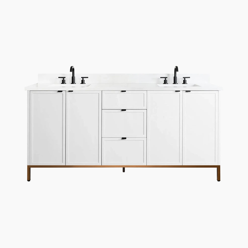 
                  
                    Cape Breton 72" Satin White Bathroom Vanity, Double Sink
                  
                