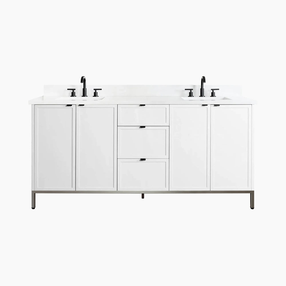 
                  
                    Cape Breton 72" Satin White Bathroom Vanity, Double Sink
                  
                