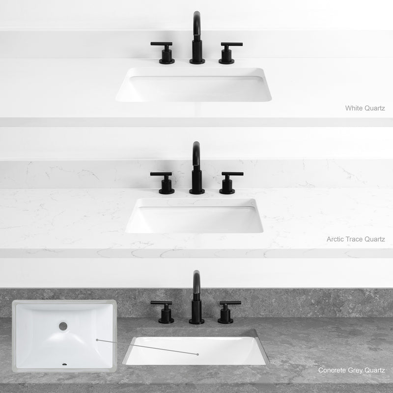 Austin SLIM, 36" Teodor® Modern Wall Mount American Black Walnut Vanity, Left Sink