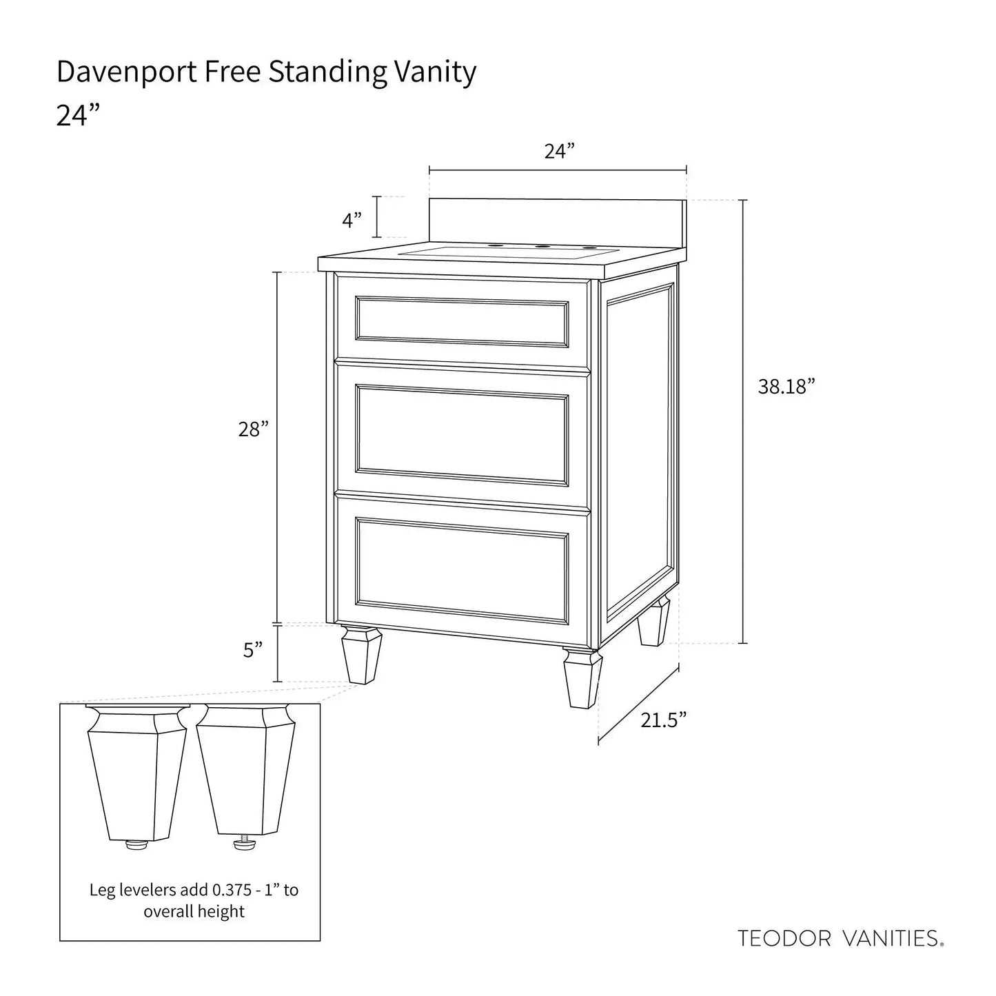 
                  
                    Davenport 24", Teodor® Almond Coast Vanity Teodor Bathroom VanityCanada
                  
                