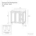 
                  
                    Davenport 36", Teodor® Almond Coast Vanity, Left Sink Teodor Bathroom VanityCanada
                  
                