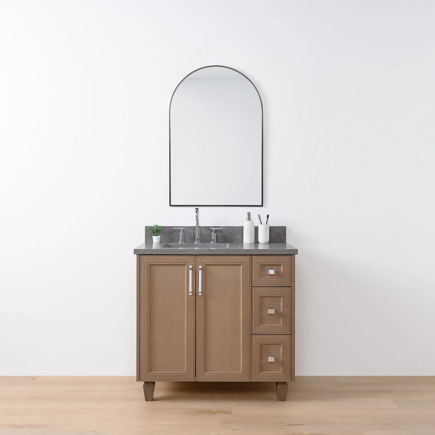 Davenport 36", Teodor® Almond Coast Vanity, Left Sink Teodor Bathroom VanityCanada