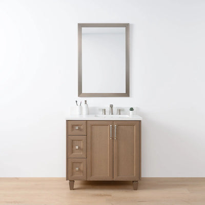 Davenport 36", Teodor® Almond Coast Vanity, Right Sink Teodor Bathroom VanityCanada