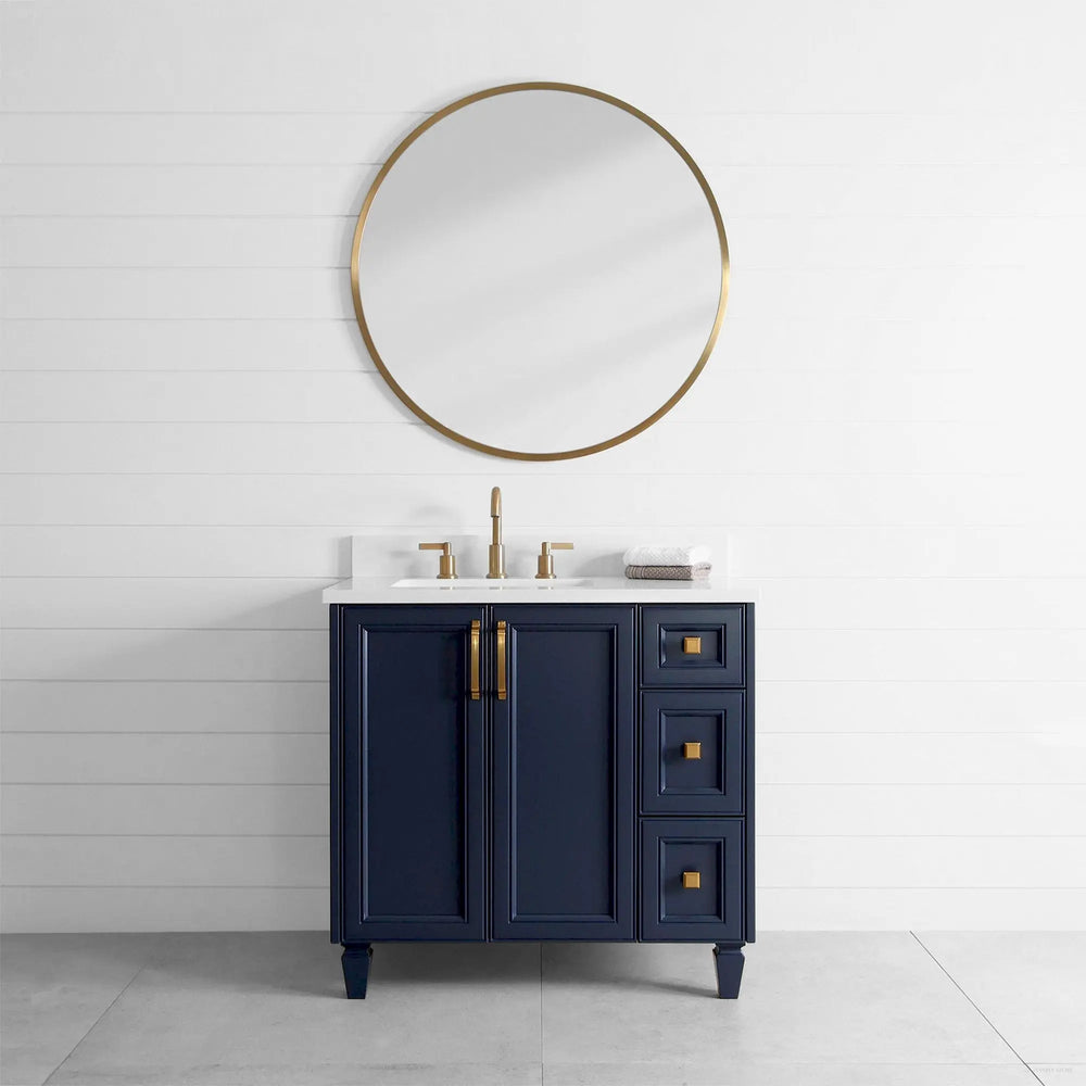 
                  
                    Davenport 36", Teodor® Pacific Blue Vanity, Left Sink Teodor Bathroom VanityCanada
                  
                