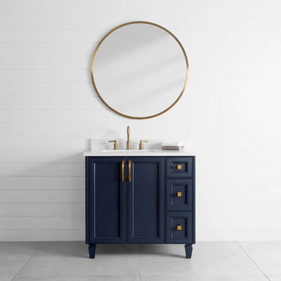 Davenport 36", Teodor® Pacific Blue Vanity, Left Sink Teodor Bathroom VanityCanada