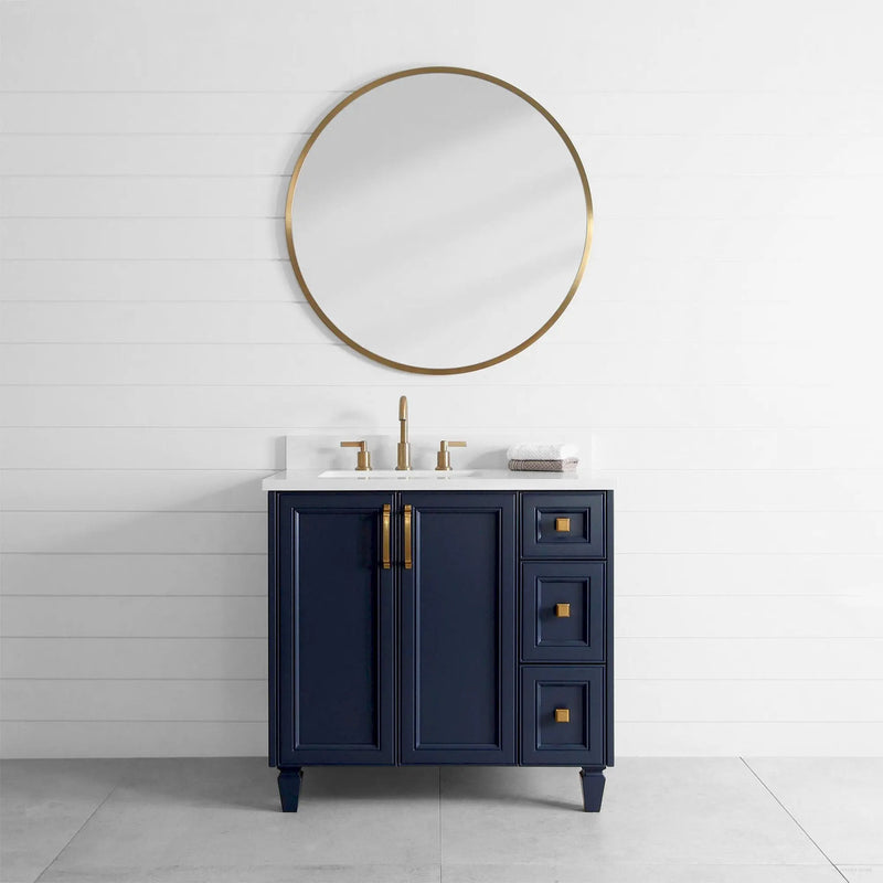 Davenport 36", Teodor® Pacific Blue Vanity, Left Sink Teodor Bathroom VanityCanada