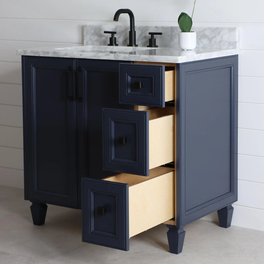 
                  
                    Davenport 36" Pacific Blue Bathroom Vanity, Left Sink
                  
                