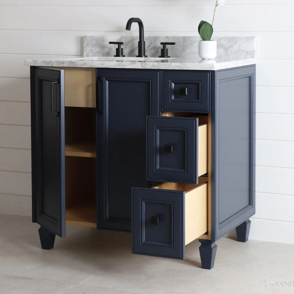 
                  
                    Davenport 36" Pacific Blue Bathroom Vanity, Left Sink
                  
                