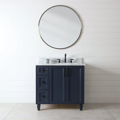 Davenport 36", Teodor® Pacific Blue Vanity, Right Sink