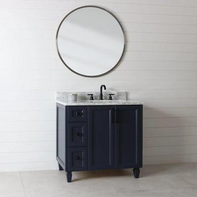 Davenport 36", Teodor® Pacific Blue Vanity, Right Sink