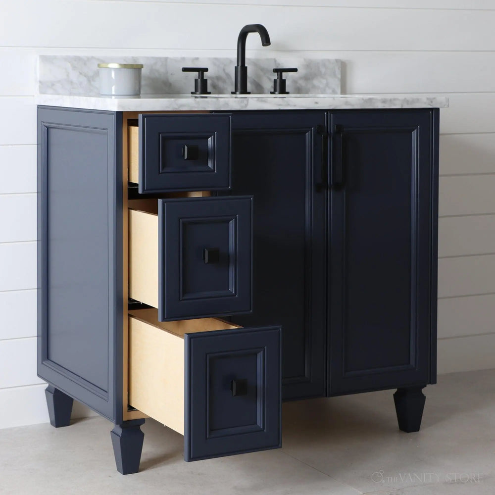 
                  
                    Davenport 36" Pacific Blue Bathroom Vanity, Right Sink
                  
                
