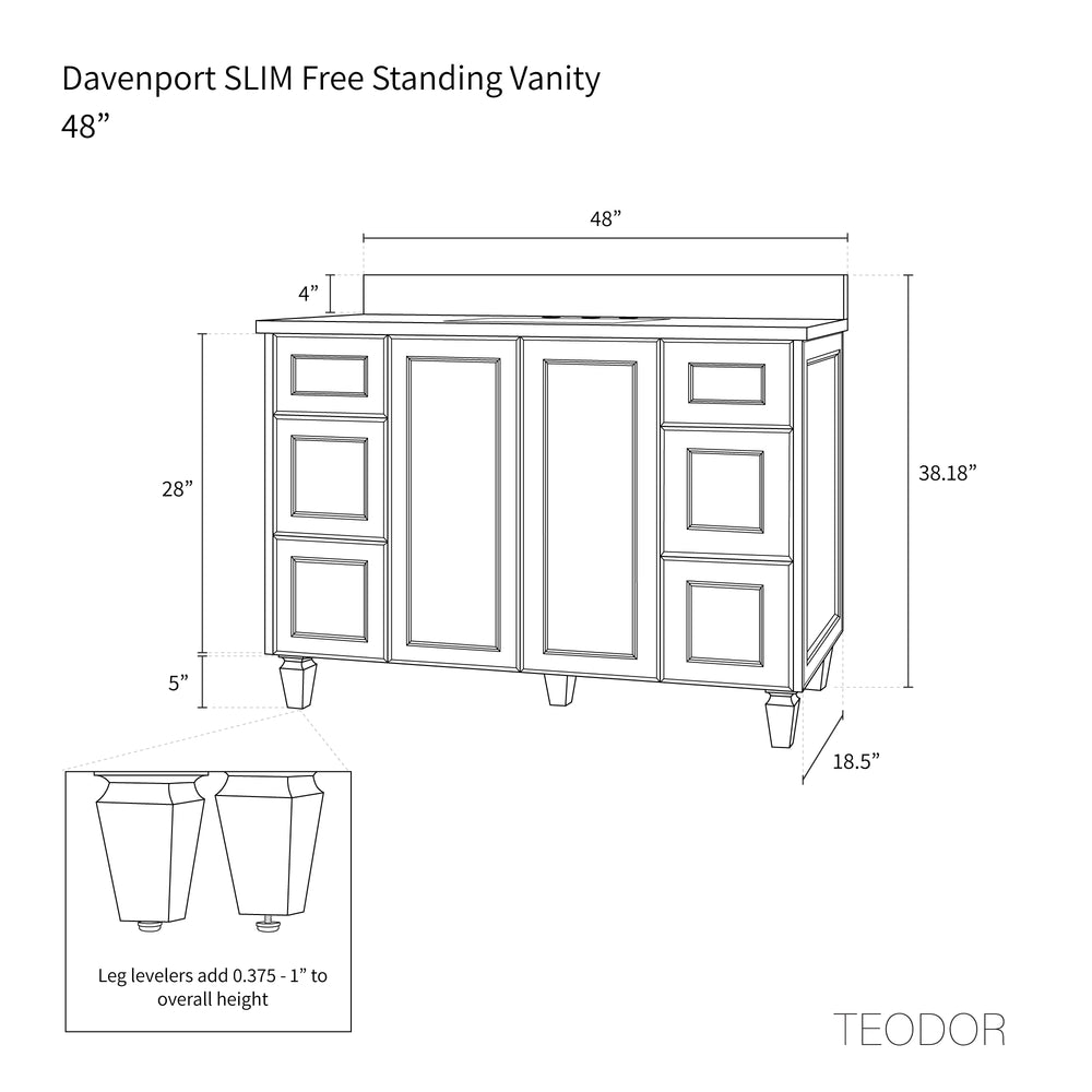 
                  
                    Davenport SLIM 48" Almond Coast Bathroom Vanity
                  
                