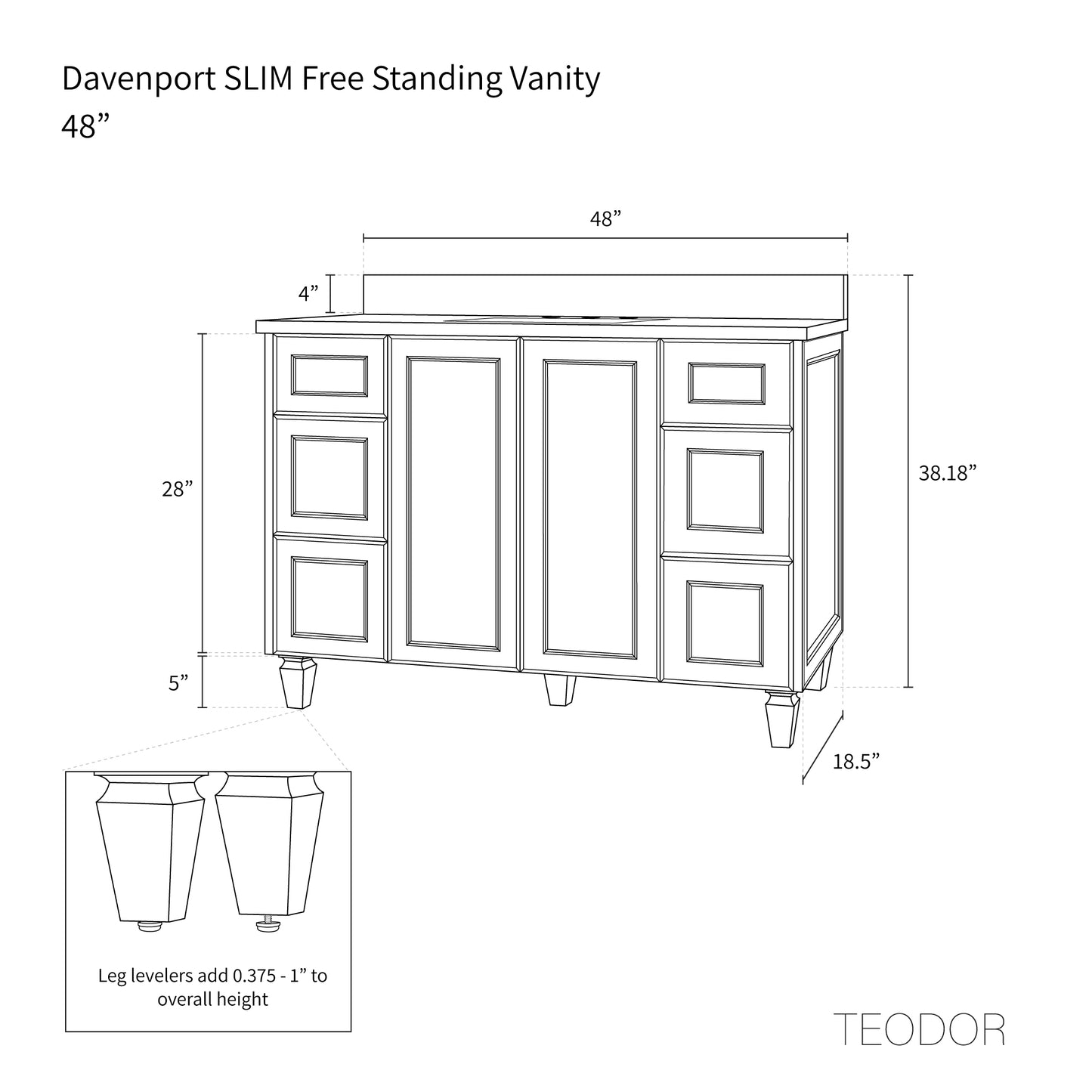 
                  
                    Davenport SLIM 48" Almond Coast Bathroom Vanity
                  
                