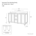 
                  
                    Davenport 60", Teodor® Almond Coast Vanity, Double Sink Teodor Bathroom VanityCanada
                  
                