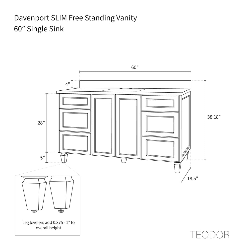 
                  
                    Davenport SLIM 60" Almond Coast Bathroom Vanity
                  
                