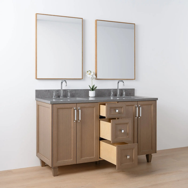 Davenport 60", Teodor® Almond Coast Vanity, Double Sink Teodor Bathroom VanityCanada